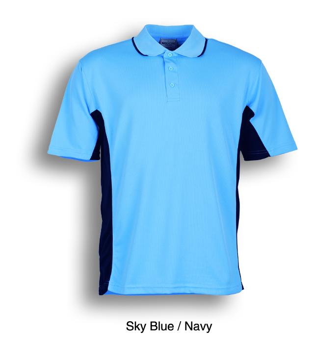 sky navy, Breezeway Panel  Polo Shirt Short sleeve      UPF: excellent protection     160gsm, 100% breezeway polyester fabric     Breathable  micromesh fabric     Draws Sweat from Body, Quick Dry